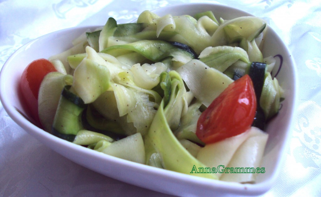 tagliatelles de courgettes crues