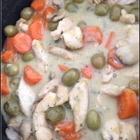 poulet olives moutarde carottes champignons