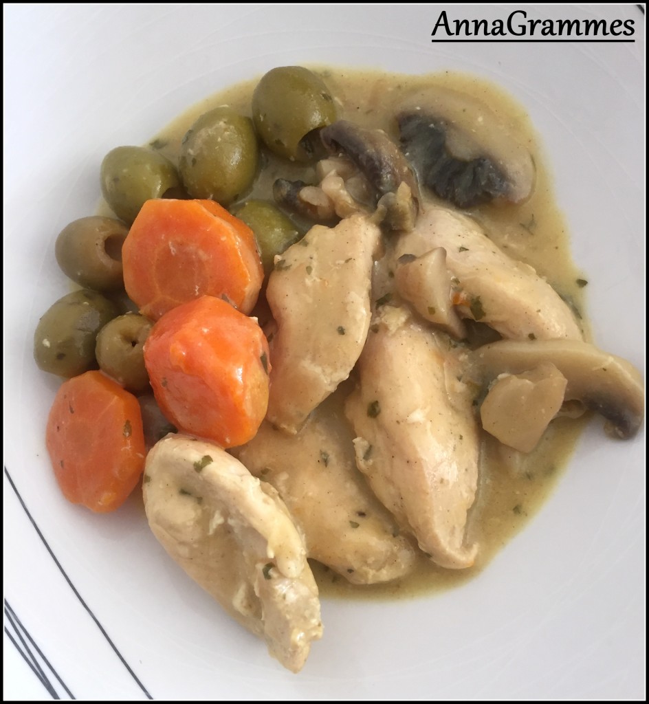poulet moutarde carottes olives